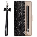 Lace Pattern iPhone 11 Pro Max Wallet Case - Black