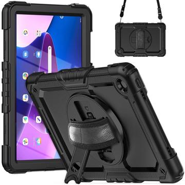 Lenovo Tab M10 Plus Gen 3 Heavy Duty 360 Case with Hand Strap - Black