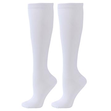 Long Compression Socks for Travel, Sports, Skiing - Sizes 40/44 - White