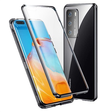 Huawei P40 Pro Magnetic Case with Tempered Glass - Black