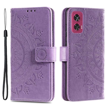 Motorola Edge 50 Fusion Mandala Series Wallet Case - Purple