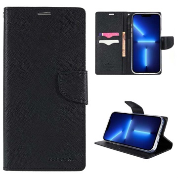 Mercury Goospery Fancy Diary iPhone 14 Pro Max Wallet Case - Black