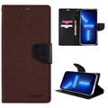 Mercury Goospery Fancy Diary iPhone 14 Pro Max Wallet Case - Brown