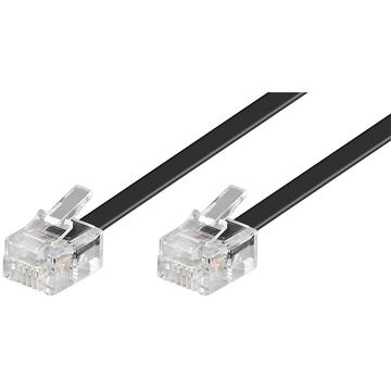 Modular Telephone Cable RJ11/RJ11 - 6m - Black