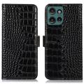 Motorola Edge 50 Neo Crocodile Series Wallet Leather Case with RFID