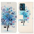 Motorola Moto E13 Glam Series Wallet Case - Flowering Tree / Blue