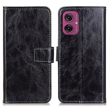 Motorola Moto G55 Wallet Case with Magnetic Closure - Black