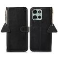 Motorola Moto G75 Wallet Leather Case with RFID - Black