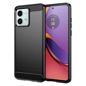 Motorola Moto G84 Brushed TPU Case - Carbon Fiber - Black