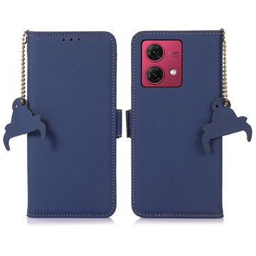 Motorola Moto G84 Wallet Leather Case with RFID - Blue