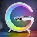 N69 Multifunctional APP Control 15W Wireless Charger Bluetooth Speaker Clock Atmosphere Light , EU Plug (Open Box - Excellent) - White