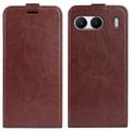 OnePlus Nord 4 Vertical Flip Case with Card Slot - Brown