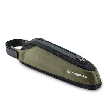 ROCKBROS 0.65L Nylon MTB Bike Front Beam Bag Reflective Bicycle Tube Bag, Upper