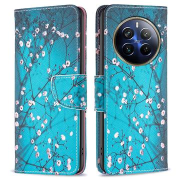 Realme 12 Pro/12 Pro+ Wonder Series Wallet Case - White Flowers