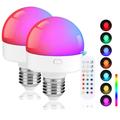 Rechargeable Light Bulb w. RGB and Remote Control - E27 - 2 Pcs.