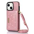 Rhinestone Decor iPhone 14 Plus Case with Wallet