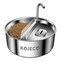 Rojeco 2-in-1 Stainless Steel Pet Water Fountain & Feeder - 3.2l