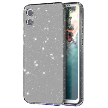 Samsung Galaxy A05 Stylish Glitter Series TPU Case - Transparent Black