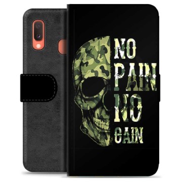 Samsung Galaxy A20e Premium Wallet Case - No Pain, No Gain