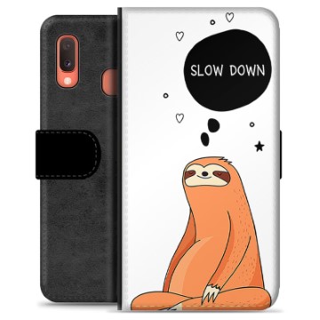 Samsung Galaxy A20e Premium Wallet Case - Slow Down