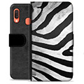 Samsung Galaxy A20e Premium Wallet Case - Zebra