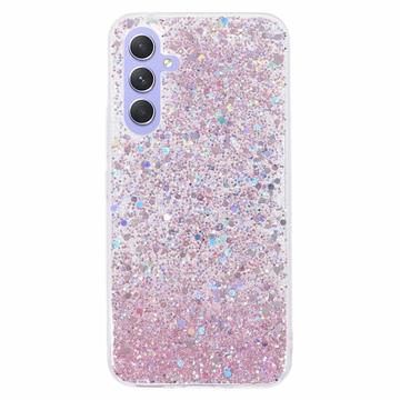 Samsung Galaxy A35 Glitter Flakes TPU Case - Pink