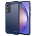 Samsung Galaxy A55 Brushed TPU Case - Carbon Fiber - Blue