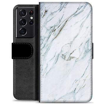 Samsung Galaxy S21 Ultra 5G Premium Wallet Case - Marble