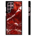 Samsung Galaxy S22 Ultra 5G Protective Cover - Red Marble