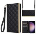 Samsung Galaxy S23 Luxury Quilted Wallet Case - Black