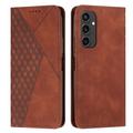 Samsung Galaxy S24 FE Rhombus Pattern Wallet Case with Magnetic Closure