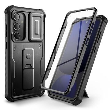 Samsung Galaxy S24 FE Tech-Protect Kevlar Cam+ Case - Screen Protector, Camera Protector, Kickstand - Black