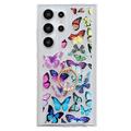 Samsung Galaxy S24 Ultra Butterfly TPU Case with Ring Holder - Colorful