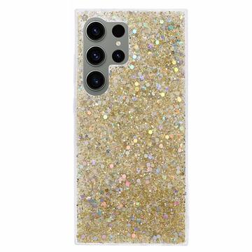 Samsung Galaxy S24 Ultra Glitter Flakes TPU Case - Gold