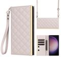 Samsung Galaxy S24 Ultra Luxury Quilted Wallet Case - Beige