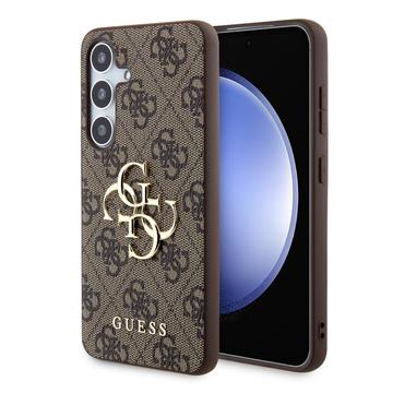 Samsung Galaxy S24+ Guess 4G Big Metal Logo Hybrid Case - Brown