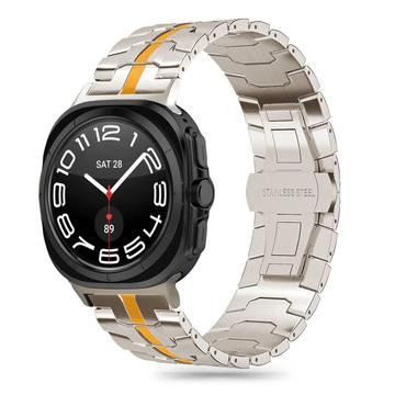 Samsung Galaxy Watch Ultra Tech-Protect Stainless Steel Line Strap - 47mm - Titanium / Orange