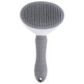 Self-Cleaning Pet Grooming Brush - Hair Removal and Massage Comb for Dogs and Cats - Grey