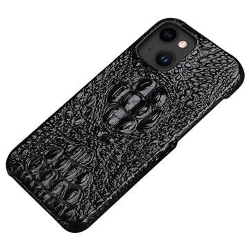 Luxury Crocodile iPhone 14 Plus Leather Coated Case