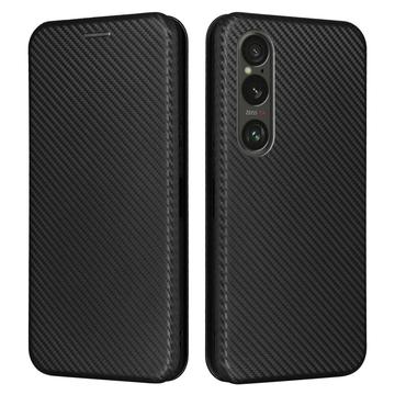 Sony Xperia 1 VI Flip Case - Carbon Fiber - Black