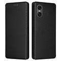 Sony Xperia 10 VI Flip Case - Carbon Fiber - Black