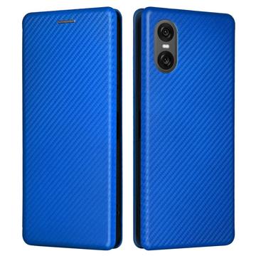 Sony Xperia 10 VI Flip Case - Carbon Fiber - Blue