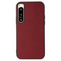 Sony Xperia 5 IV TPU Case - Carbon Fiber - Red