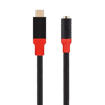 Tactical Pin4Fun Rugged USB-C to 3.5mm Adapter - 10cm - Black / Red