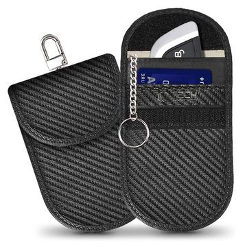 Tech-Protect KLR100 RFID Blocking Car Key Case with Cardholder - Carbon Fiber