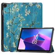 Lenovo Tab M10 Gen 3 Tri-Fold Series Smart Folio Case - White Flowers