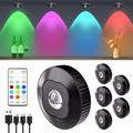 USB Rechargeable Ambient RGB Cabinet Lights with Remote Control - 6 Pcs.