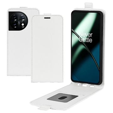 OnePlus 11 Vertical Flip Case with Card Slot - White