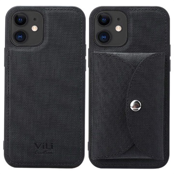 Vili T iPhone 12/12 Pro Case with Magnetic Wallet - Black