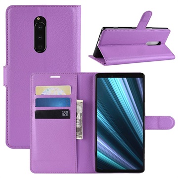 Sony Xperia 1 Wallet Case with Stand Feature - Purple